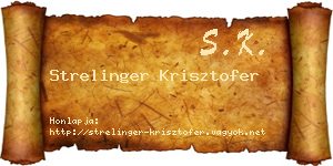 Strelinger Krisztofer névjegykártya